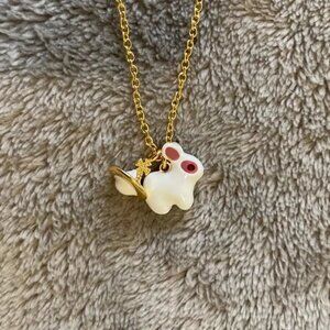 Vivienne Westwood Bunny Rabbit Orb Pendant Necklace Gold Color